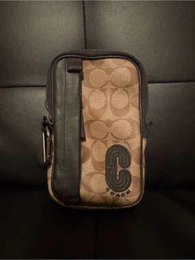 Coach Signature Canvas Belt Bag with Leather Trim